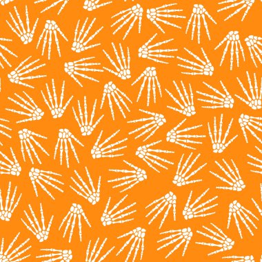 İnsan iskelet eli ile Dikişsiz desen vektör çizim