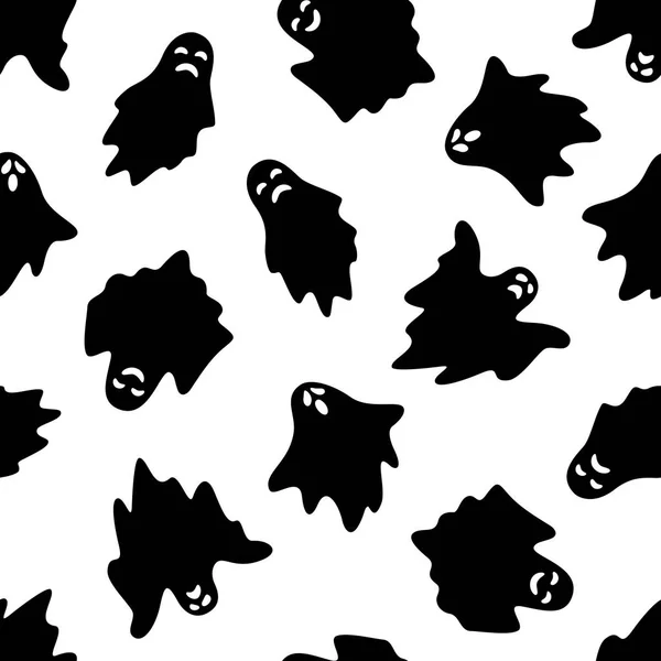 Vector Illustration Set Halloween Ghosts White Background — Stock Vector