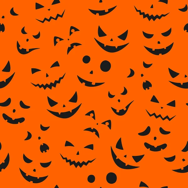 Set Facce Spaventose Zucche Halloween — Vettoriale Stock