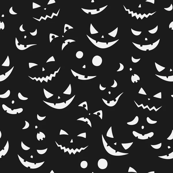 Conjunto Rostos Assustadores Abóboras Halloween — Vetor de Stock