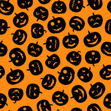 Korkunç yüzler Halloween pumpkins kümesi vektör çizim