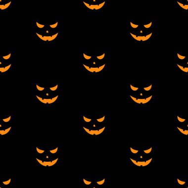 Korkunç yüzler Halloween pumpkins kümesi vektör çizim