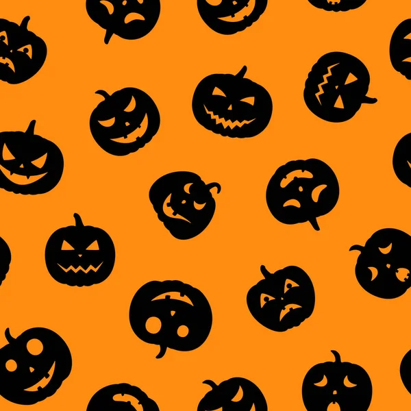 Ilustração Vetorial Conjunto Rostos Assustadores Abóboras Halloween — Vetor de Stock