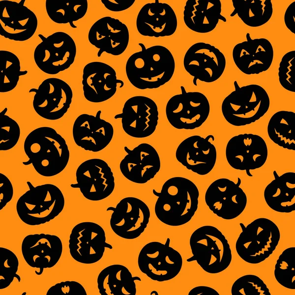 Illustrazione Vettoriale Set Facce Spaventose Zucche Halloween — Vettoriale Stock