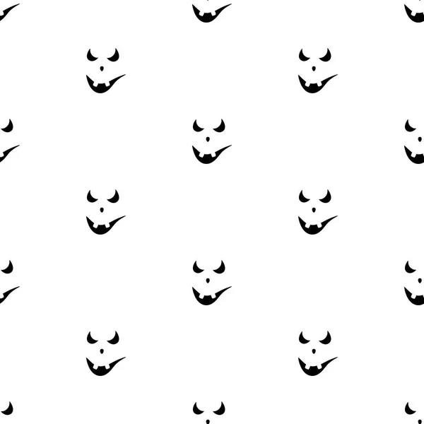 Vektorillustration Rad Skrämmande Ansikten Halloweenpumpor — Stock vektor
