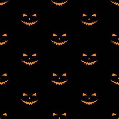 Korkunç yüzler Halloween pumpkins kümesi vektör çizim