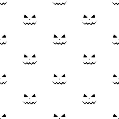 Korkunç yüzler Halloween pumpkins kümesi vektör çizim