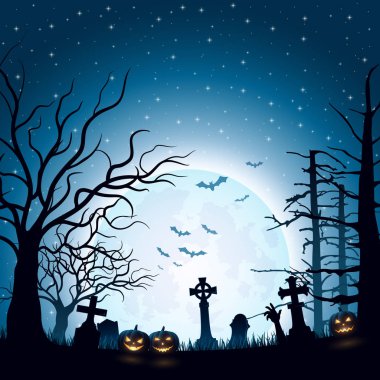 Halloween pumpkins artalanla vektör çizim