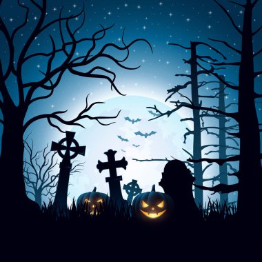 Halloween pumpkins artalanla vektör çizim