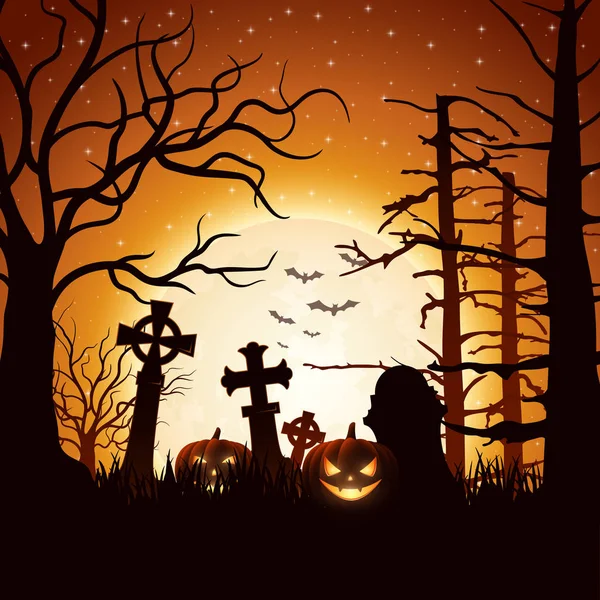 Vektorové Ilustrace Pozadí Halloween Dýní — Stockový vektor