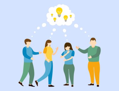 Bir çok fikir toplama ile planlama iş stratejisi vektör çizim