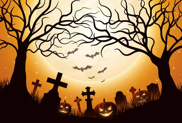 Halloween Tök Háttér Vektor Illusztráció — Stock Vector