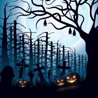 Halloween geceler arka plan yarasa asma