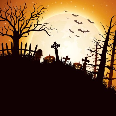 Balkabaklarıyla Cadılar Bayramı arka planı