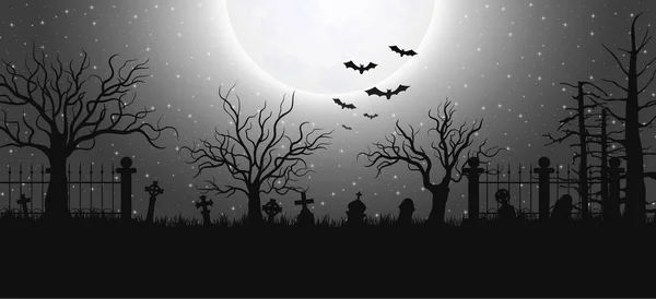 Halloween Background Graveyard — Stock Vector