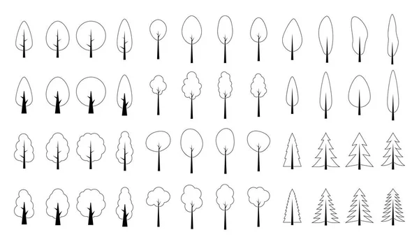 Modèle Contour Sans Couture Arbre Noël — Image vectorielle