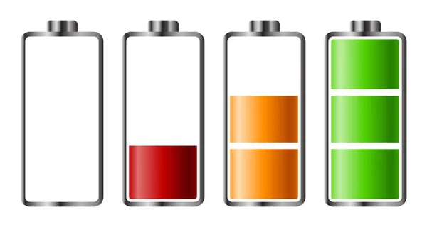 Illustration Vectorielle Niveau Charge Batterie Transparent Isolé Sur Fond Blanc — Image vectorielle