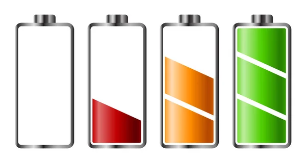 Illustration Vectorielle Niveau Charge Batterie Transparent Isolé Sur Fond Blanc — Image vectorielle