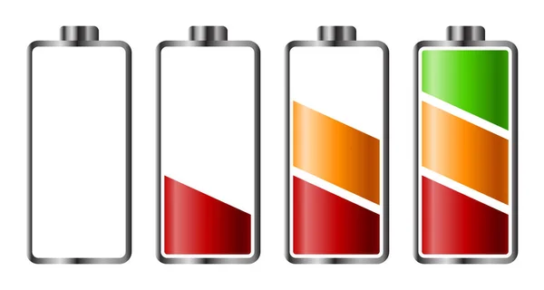 Illustration Vectorielle Niveau Charge Batterie Transparent Isolé Sur Fond Blanc — Image vectorielle