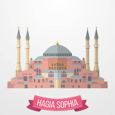 Ayasofya'nın simgesi beyaz arka plan üzerinde vektör çizim