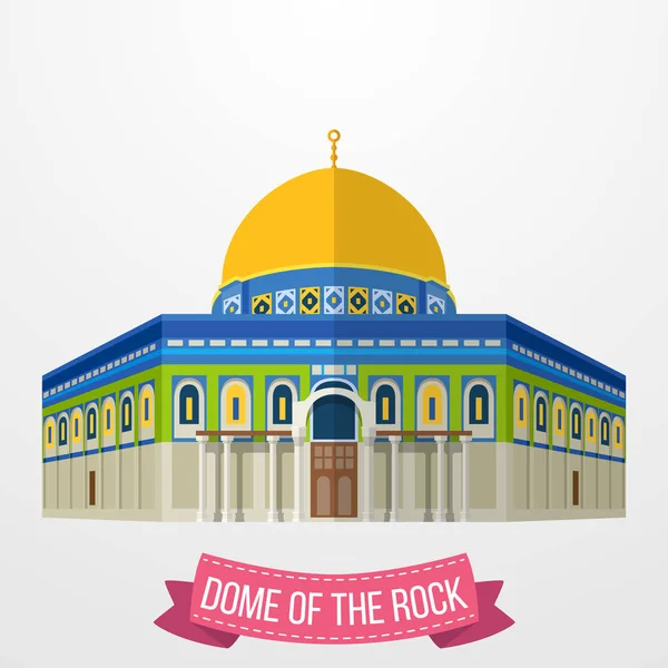 Ilustrasi Vektor Ikon Dome Rock Pada Latar Belakang Putih - Stok Vektor