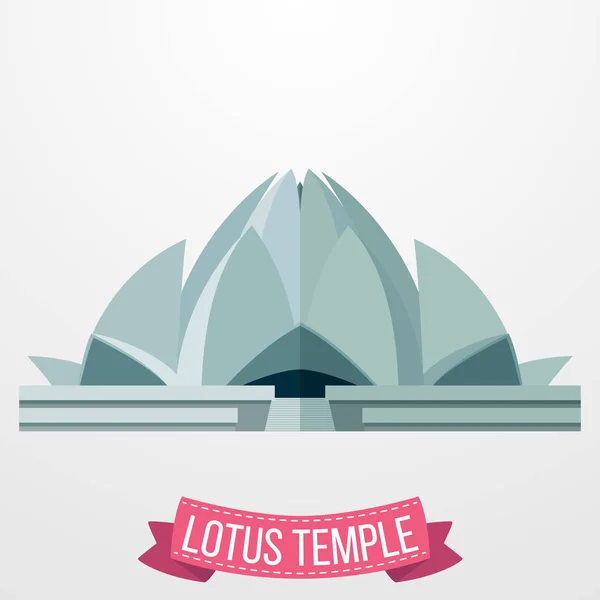 Vektorillustration Lotus Tempel Ikonen Vit Bakgrund — Stock vektor