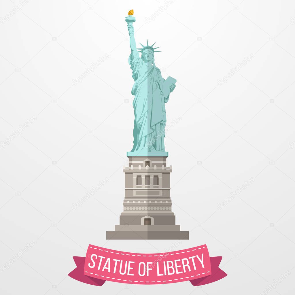 Vector illustration of Statue Of Liberty icon on white background