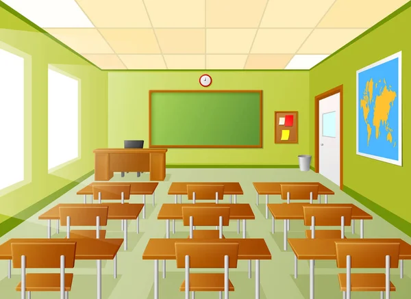 Vector Illustration Empty School Classroom — Stock Vector