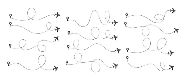 Flugzeug Und Track Symbol Auf Weißem Hintergrund — Stockvektor