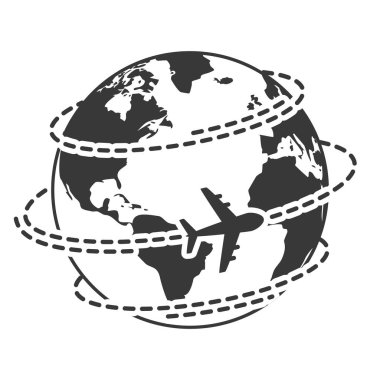 Kutsal kişilerin resmi ile uçak sinek dünya çevresinde seyahat