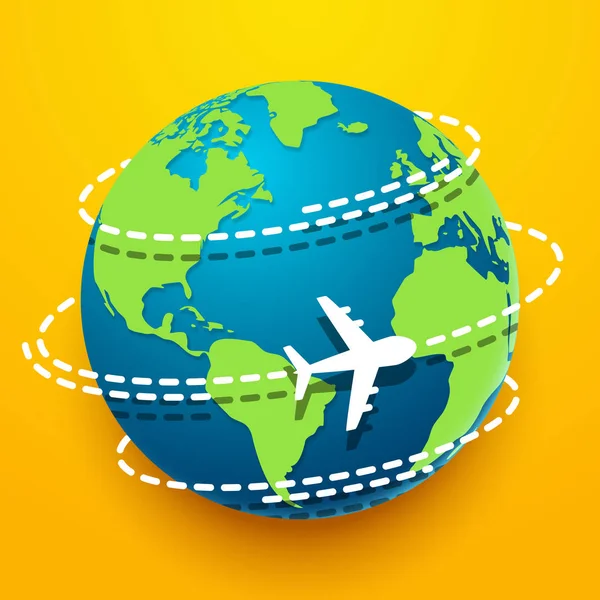 旅行时间用飞机探索世界 — 图库矢量图片