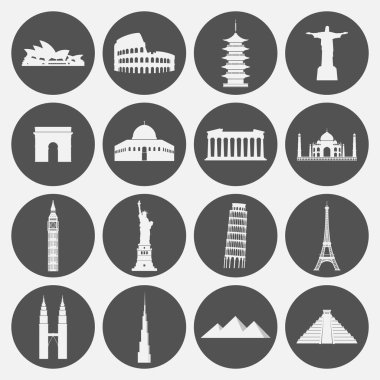 Seyahat Yerler Icon set