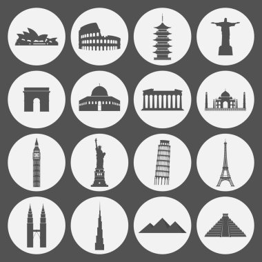 Seyahat Yerler Icon set