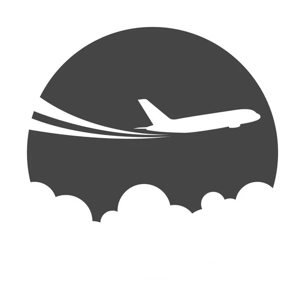 Repül Repülőgép Ikon Fehér Háttér — Stock Vector
