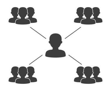 İnsanlar bağlantı simgeleri beyaz arka plan üzerinde vektör çizim