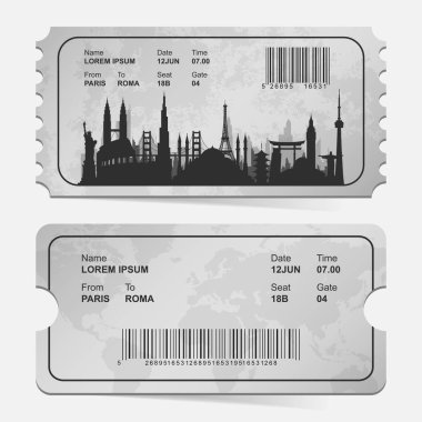 havayolu boarding pass Bilet