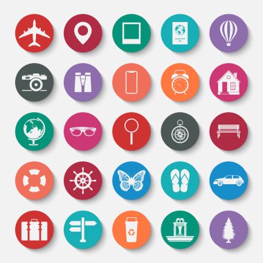 Tatil simgesi ve işareti koleksiyonu seyahat