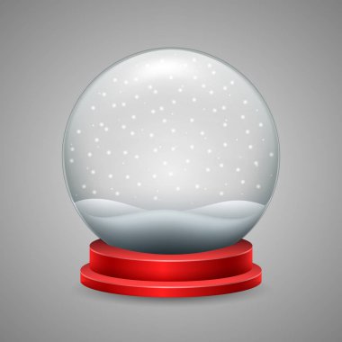 Noel kar küresi kar yağışı ile vektör çizim