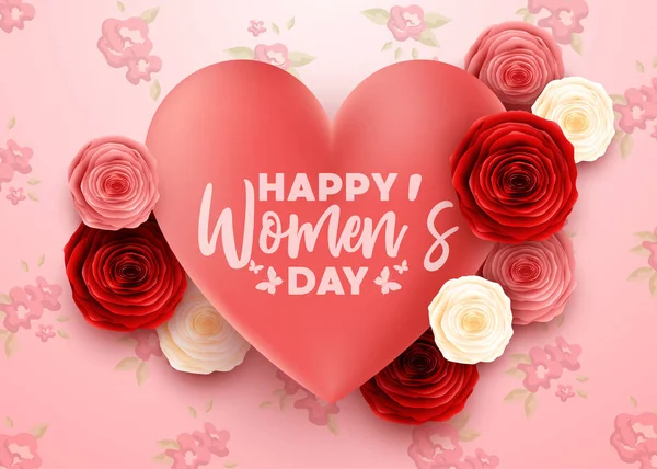 Szczęśliwy Międzynarodowego Dnia Kobiet Kwiatów Tła — Wektor stockowy