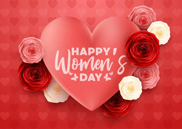 Happy International Women Day Inimi Fundal — Vector de stoc