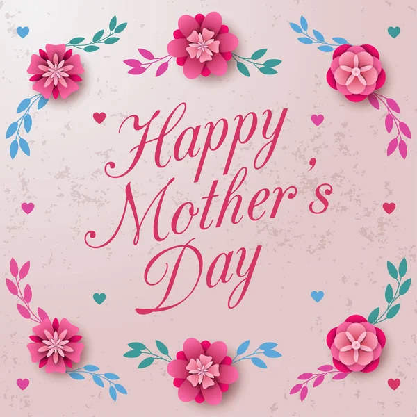 Glücklicher Muttertag Mit Blumen Hintergrund — Stockvektor