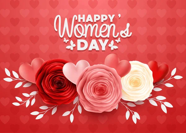 Happy International Women Day Inimi Fundal — Vector de stoc
