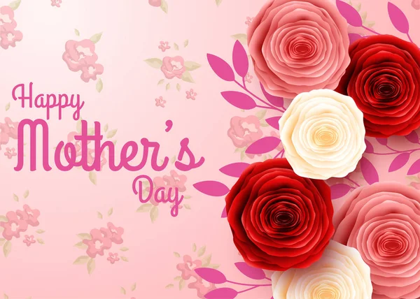 Glücklicher Muttertag Mit Blumen Hintergrund — Stockvektor