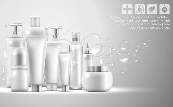Set of skin care natural beauty product packaging
