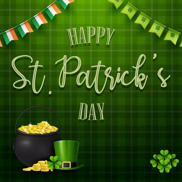 Stock vector St. Patrick's day with golden coins and hat