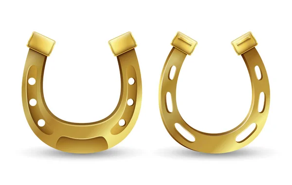 Золотые Подковы Счастливый Символ Дня Святого Патрика — стоковый вектор