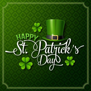 Happy St Patrick's günü tipografi