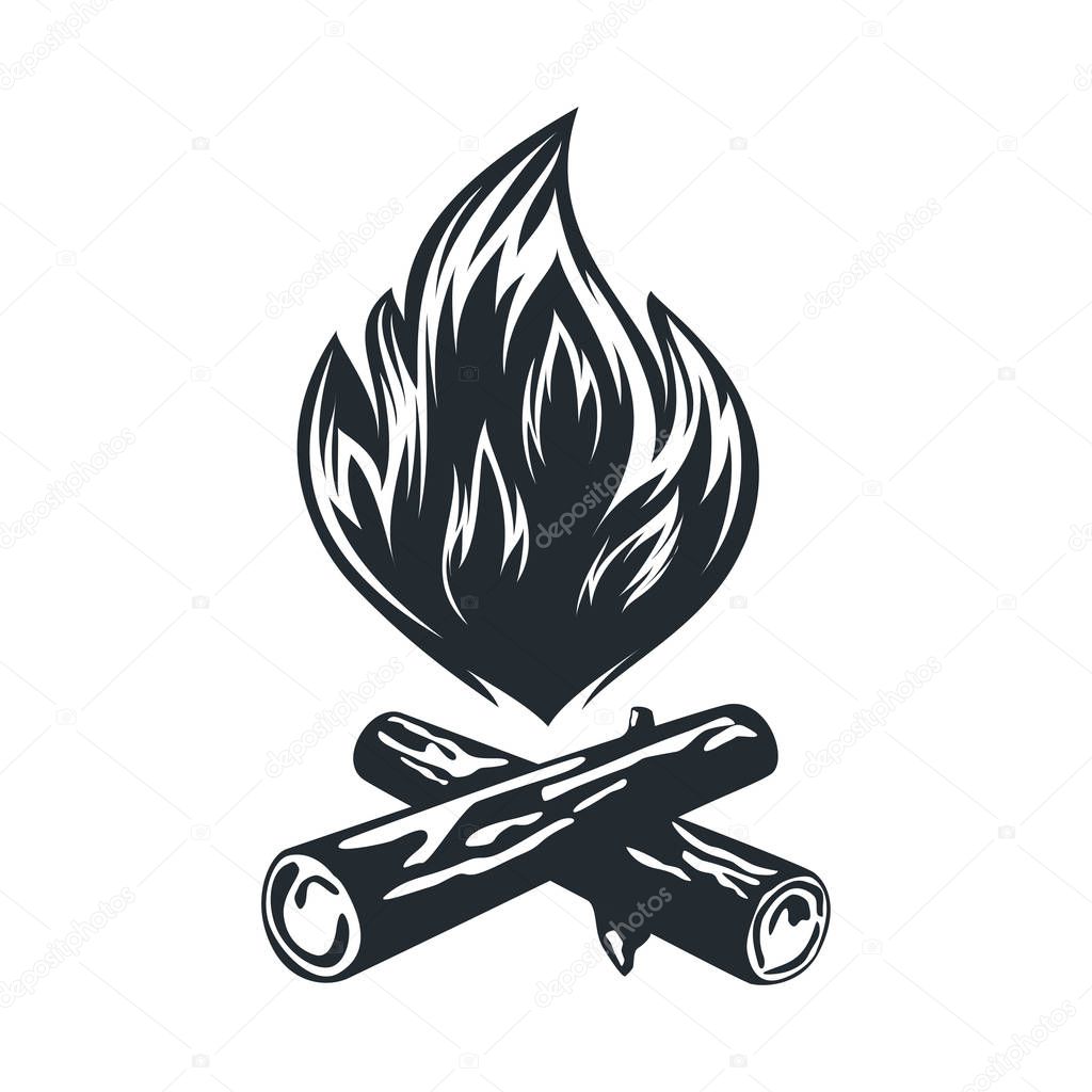 Bonfire icon isolated on white background