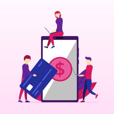 Mobil bankacılık ödemelerinin kredi kartından işlenmesi ekranda