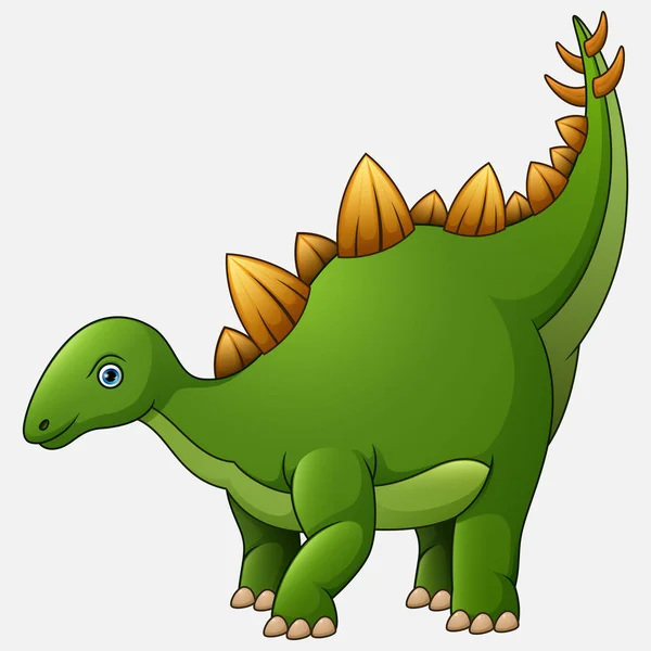 白い背景に漫画のステゴサウルス — ストックベクタ